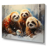 Brown Sloths winter - Brown Sloth Wall Art