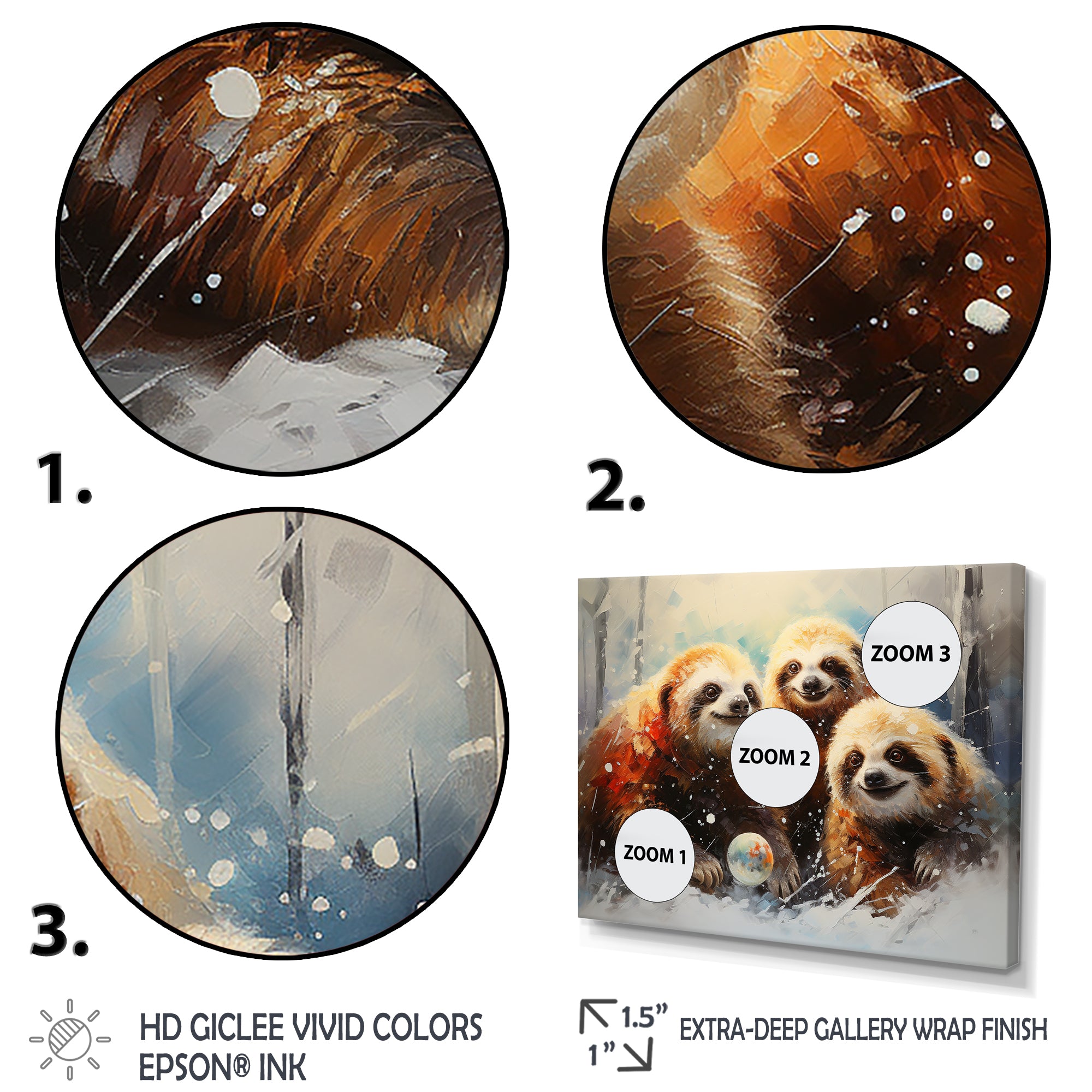 Brown Sloths winter - Brown Sloth Wall Art