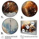 Brown Sloths winter - Brown Sloth Wall Art