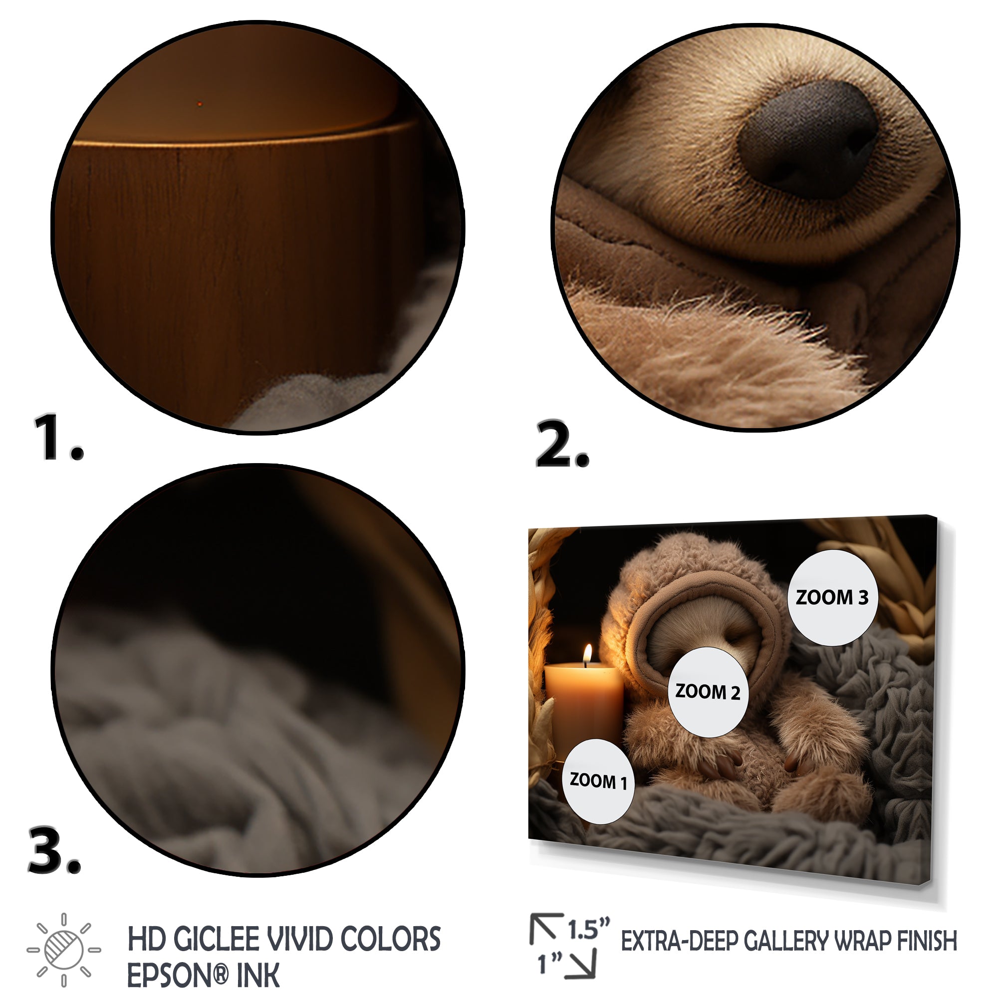 Brown Sloth Serenity sleep - Sloth Framed Canvas Art