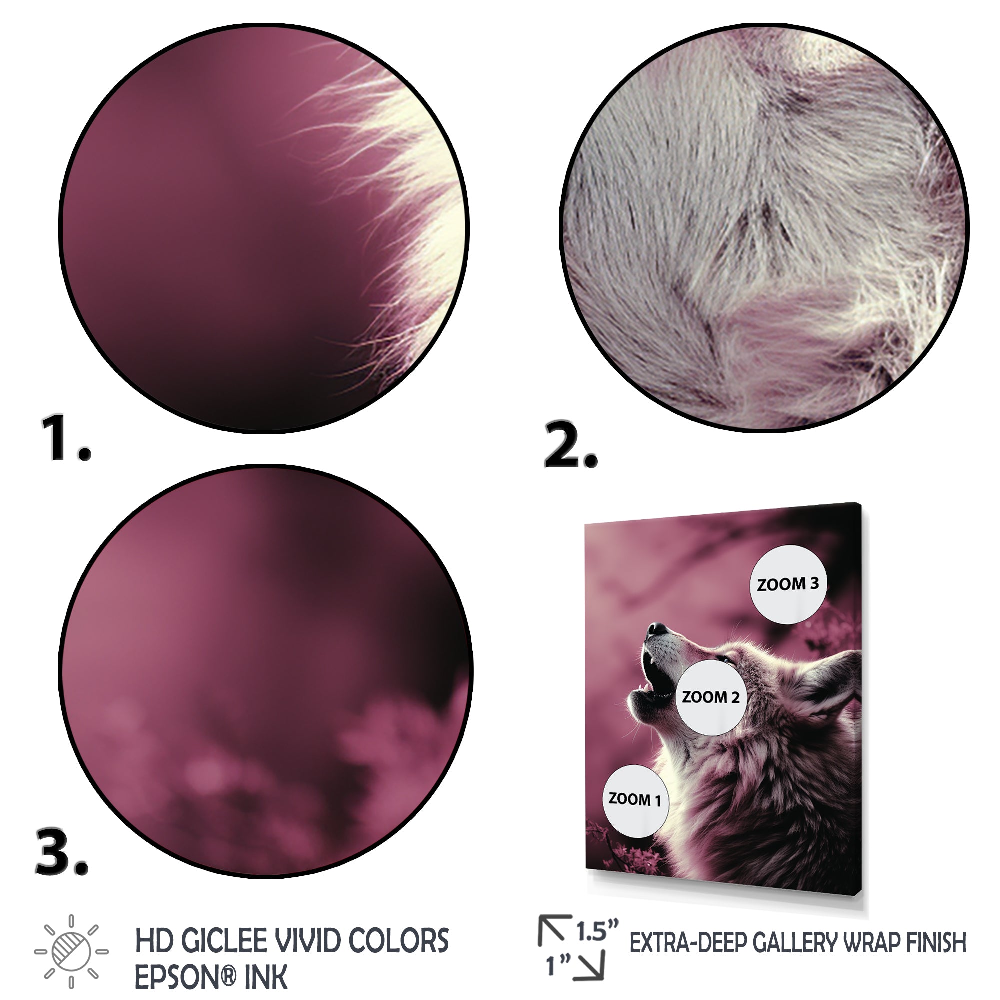 Pink Howling wolf at sunset - Wolf Wall Decor
