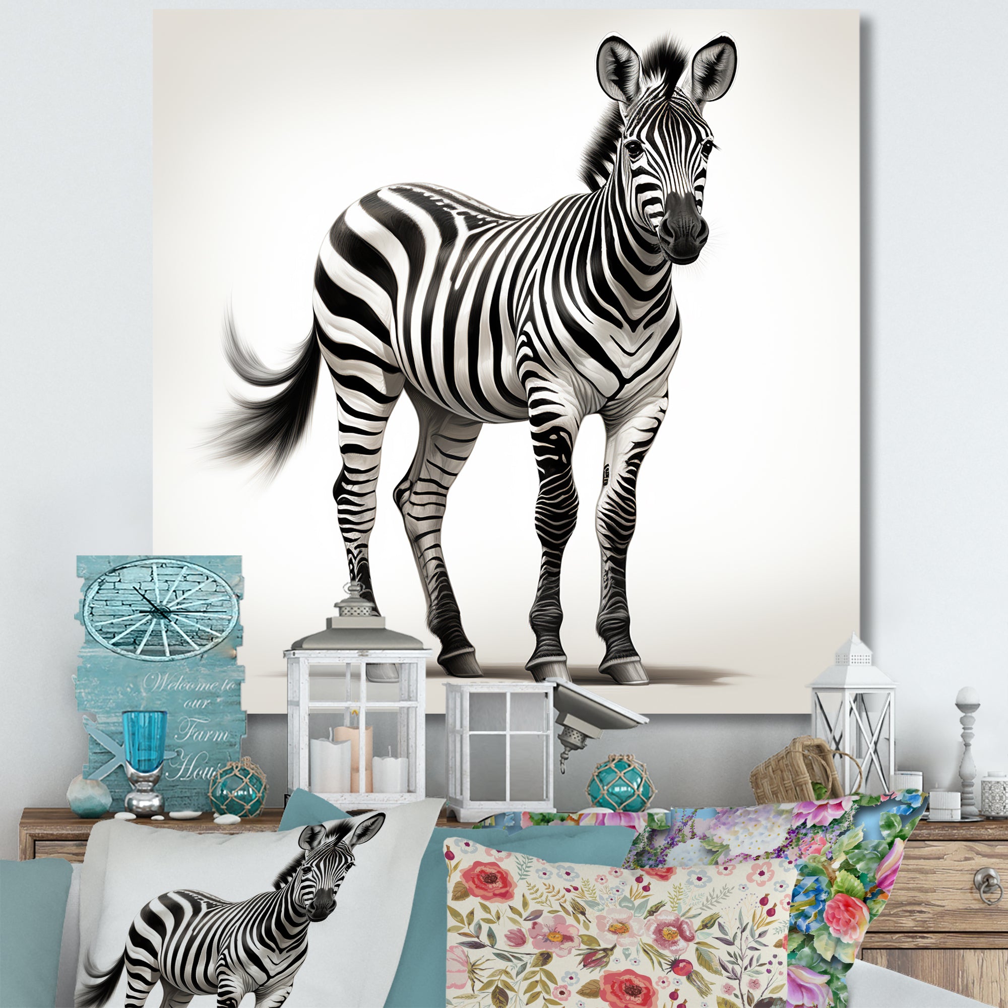Minimalism Zebra elegance - Black Zebra Wall Art