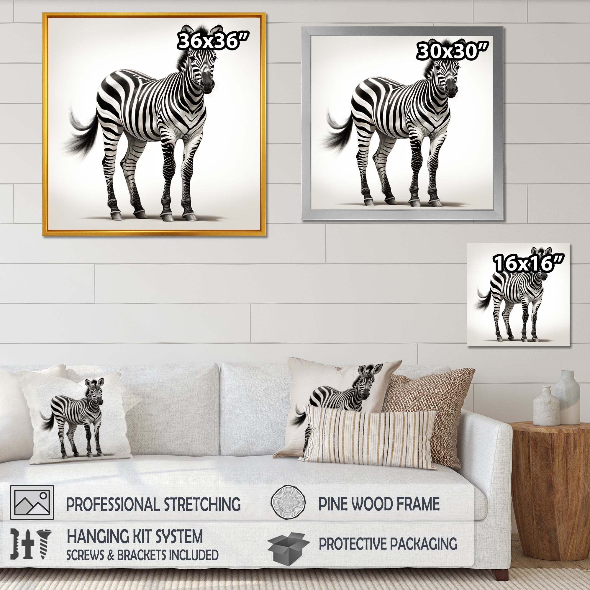 Minimalism Zebra elegance - Black Zebra Wall Art