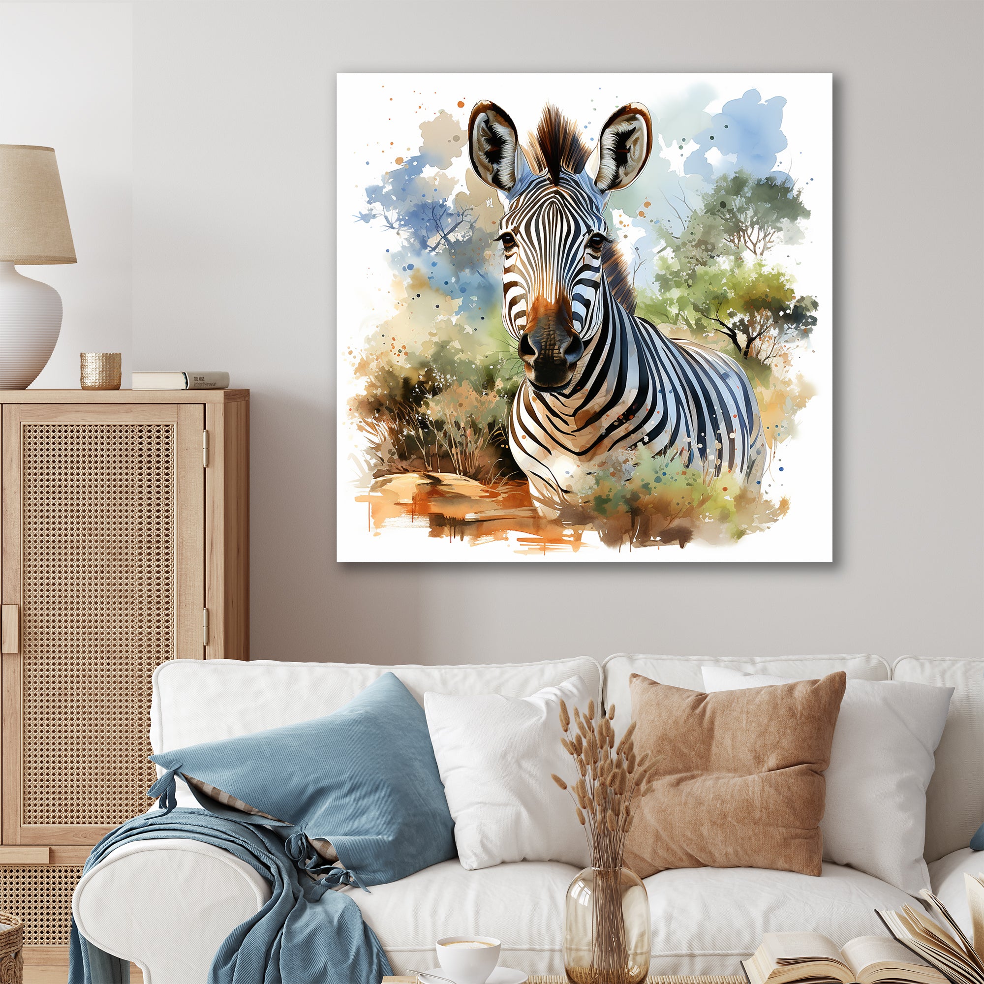Zebra Savannah portrait - Zebra Home Decor Art