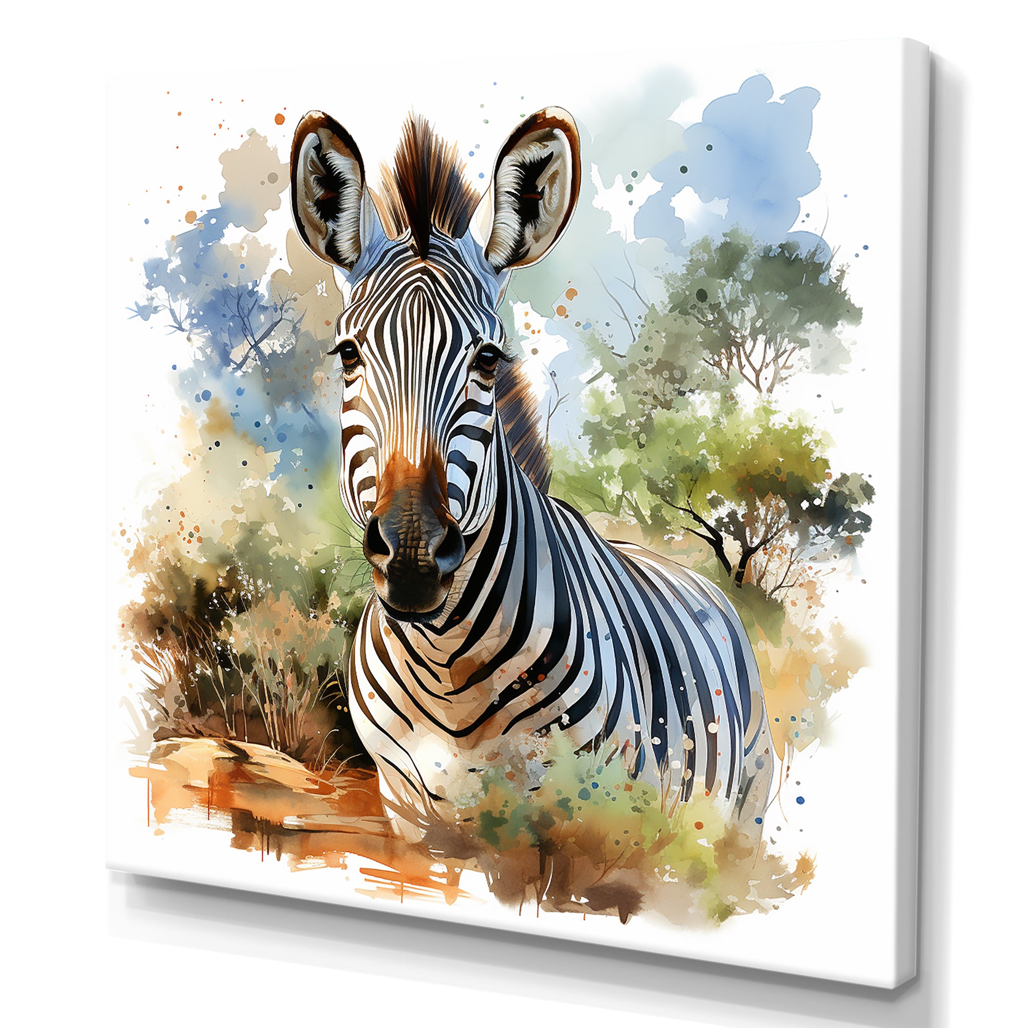 Zebra Savannah portrait - Zebra Home Decor Art