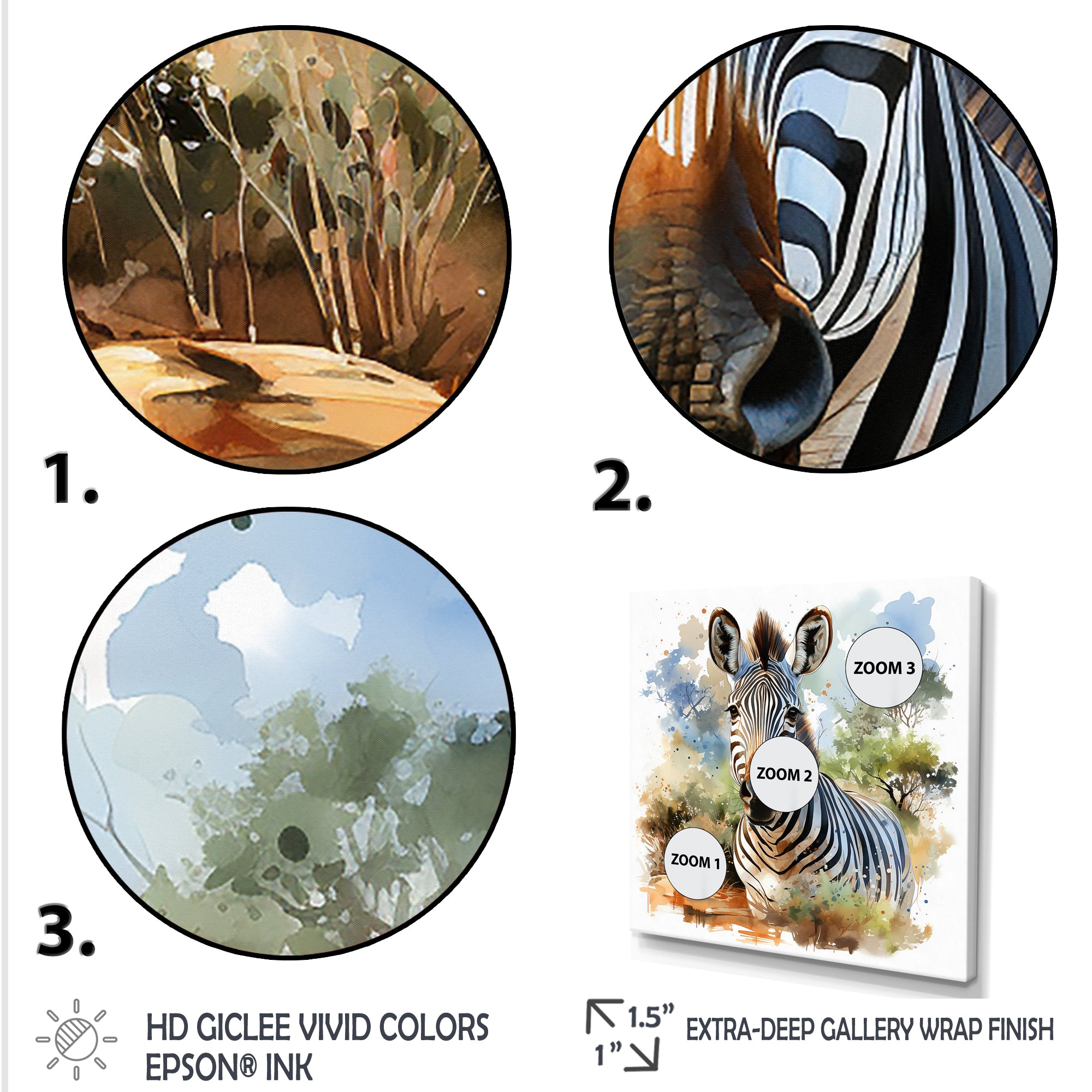 Zebra Savannah portrait - Zebra Home Decor Art