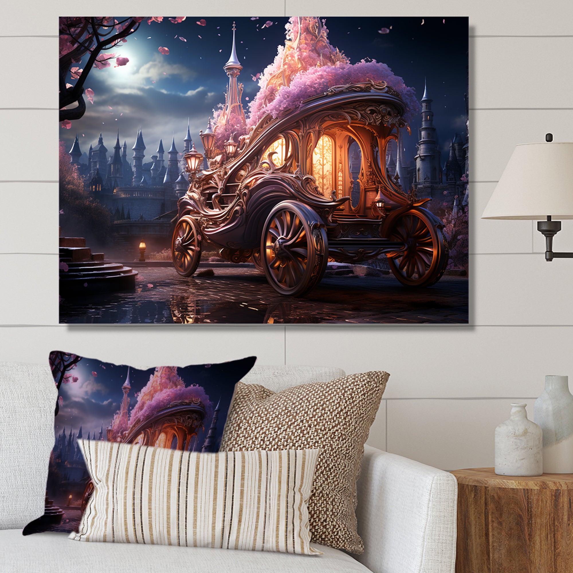 Enchanted Princess Carriage I - Old American Cart Canvas Wall Art