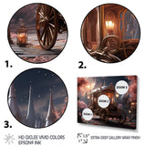 Floral Pink Princess Carriage - Old American Cart Canvas Wall Art