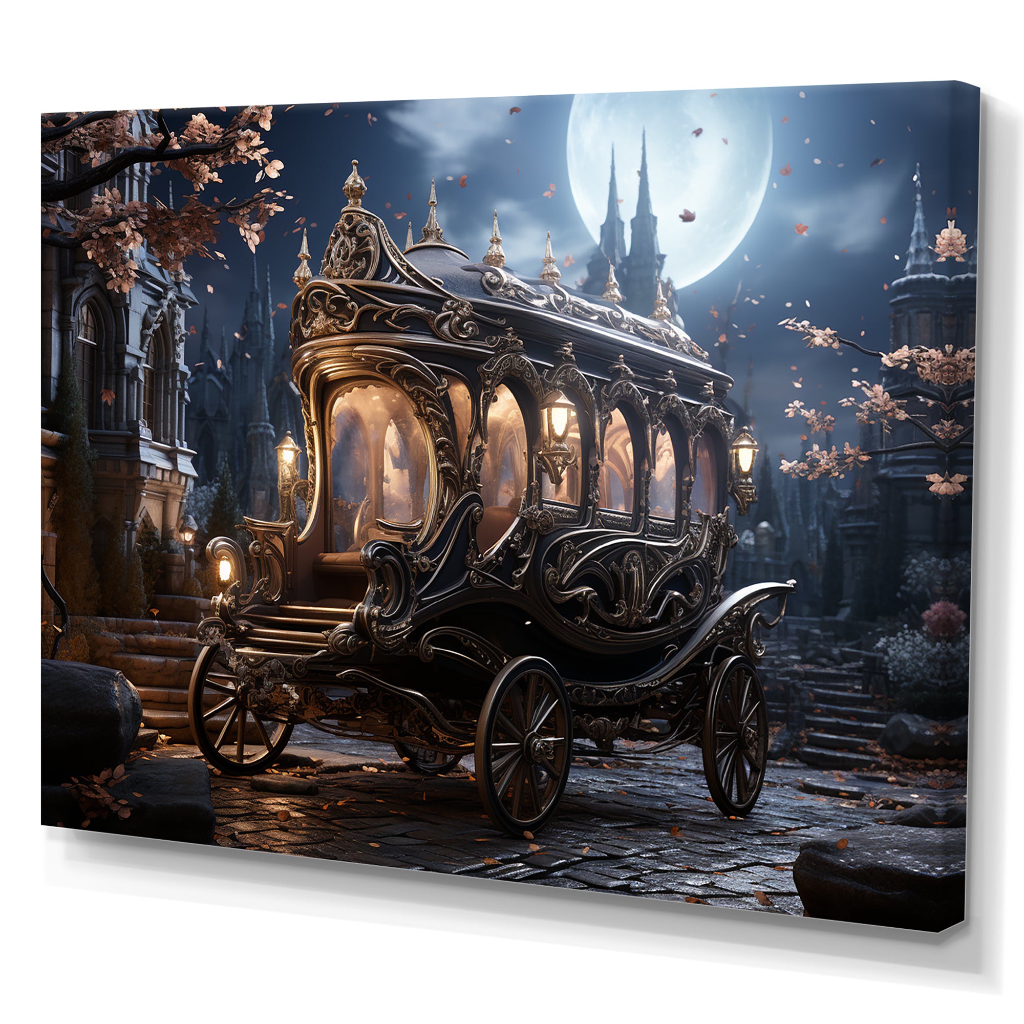 Enchanted Evening Carriage - Old American Cart Canvas Wall Art