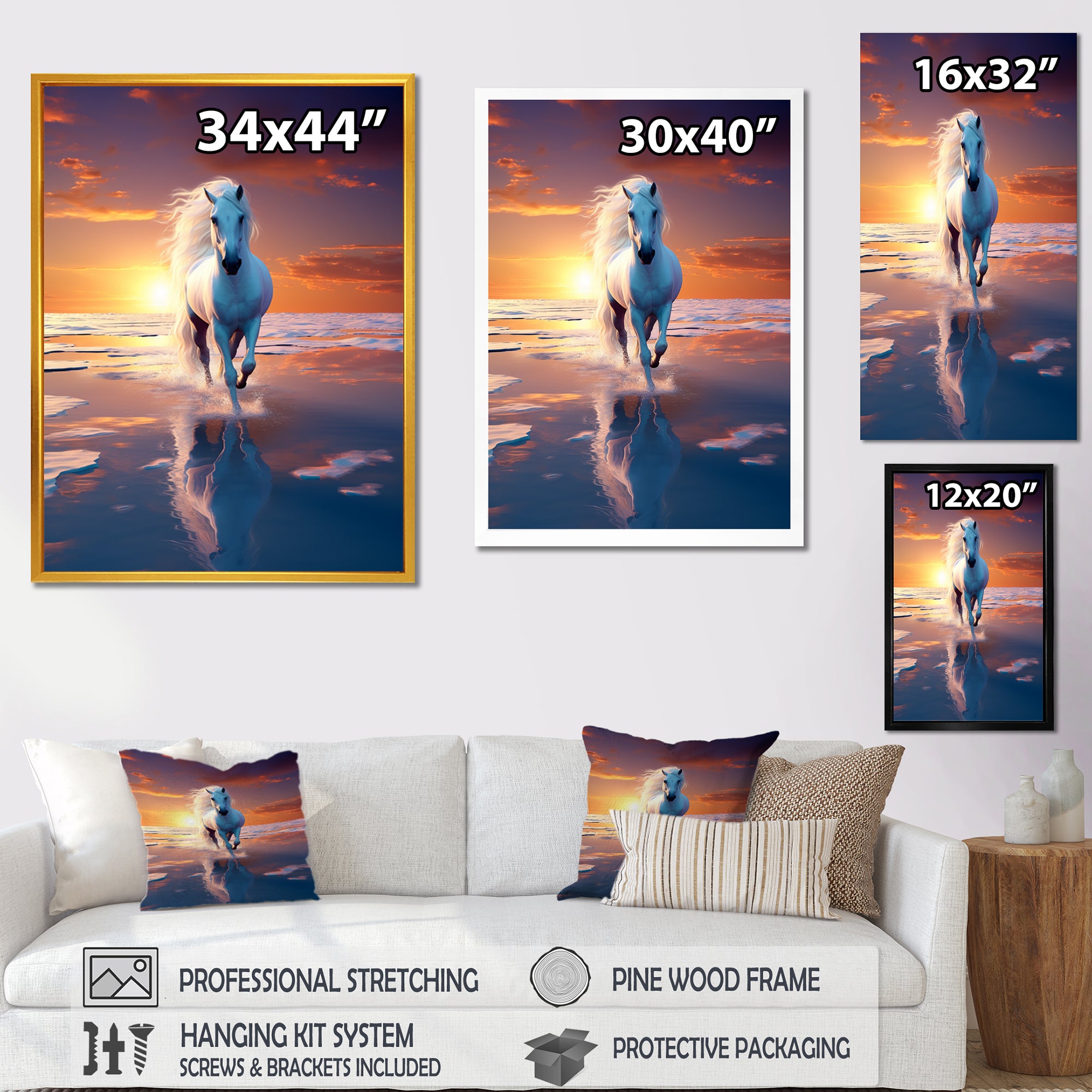 Coastal Horse Majesty Noble Horse Portrait - Horse Wall Art Prints