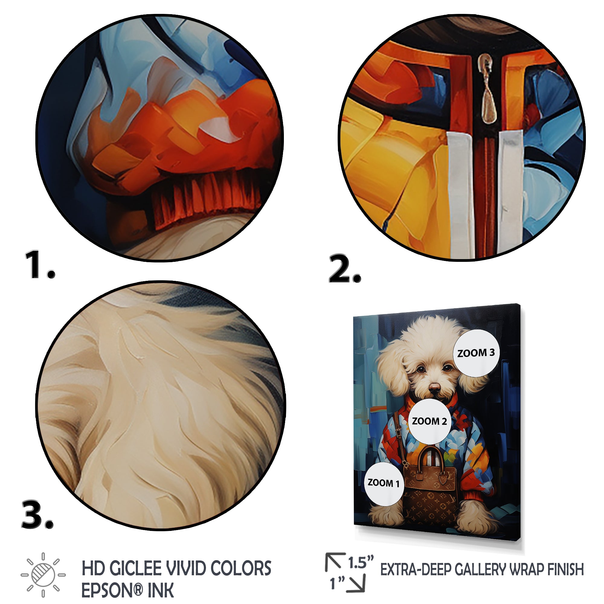 Glam Dog with fashion brand - Dog Home Decor Art