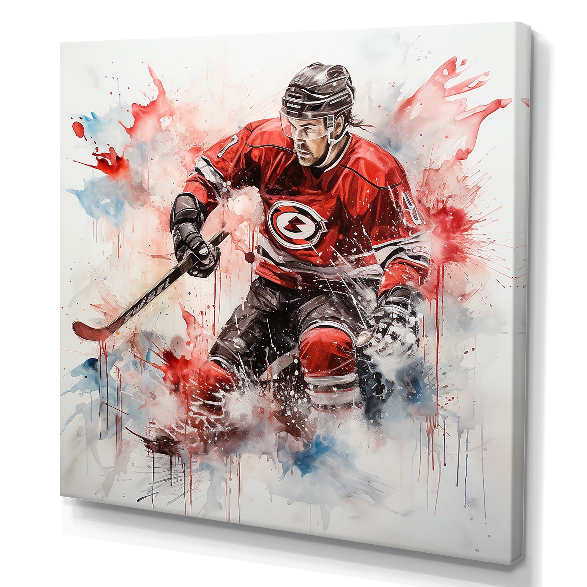 Red Us Hockey Ice Chronicles - Sport Hockey Canvas Wall Art