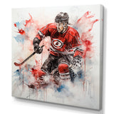 Red Us Hockey Ice Chronicles - Sport Hockey Canvas Wall Art