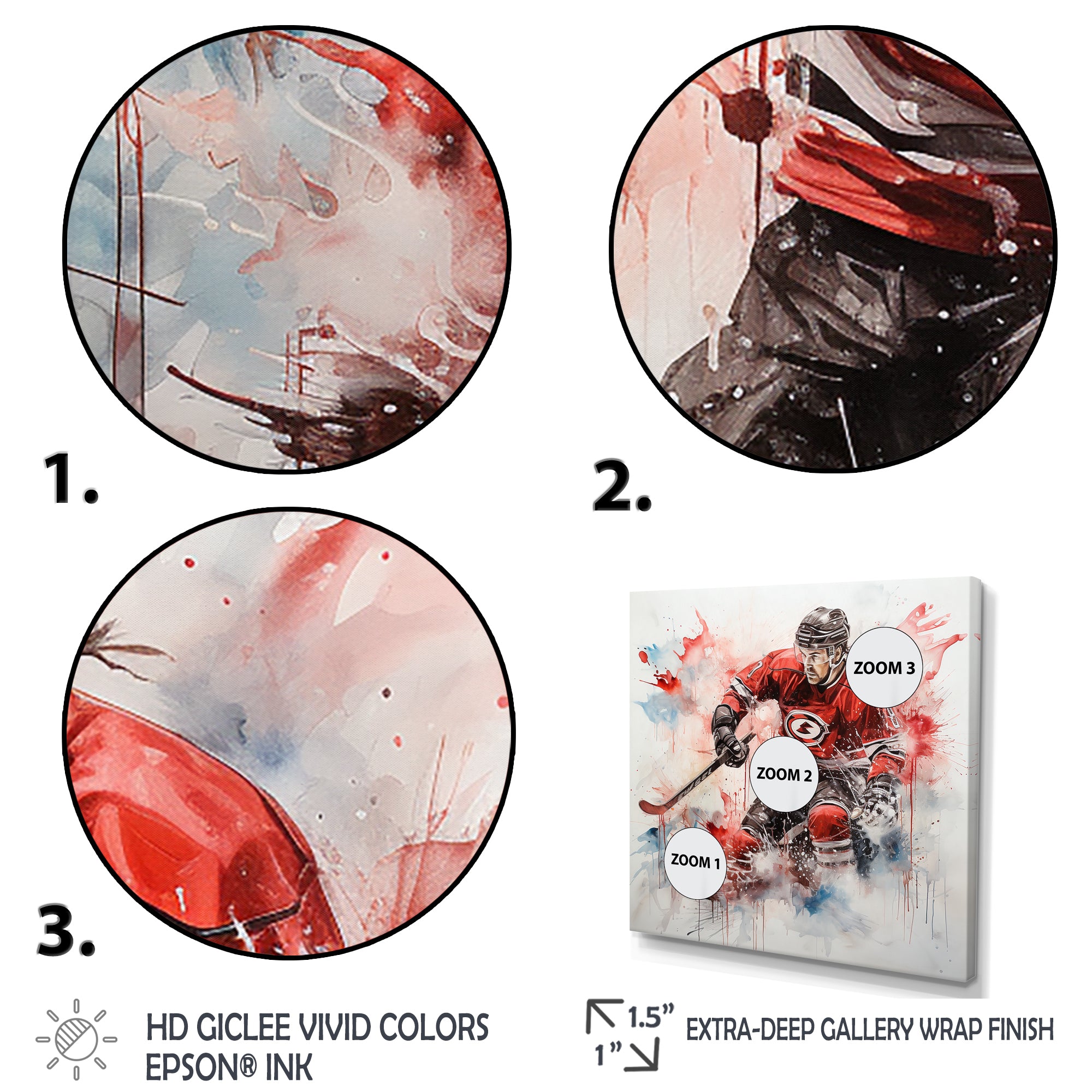 Red Us Hockey Ice Chronicles - Sport Hockey Canvas Wall Art