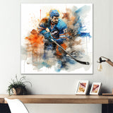 Blue Us Hockey Ice Chronicles I - Sport Hockey Canvas Wall Art