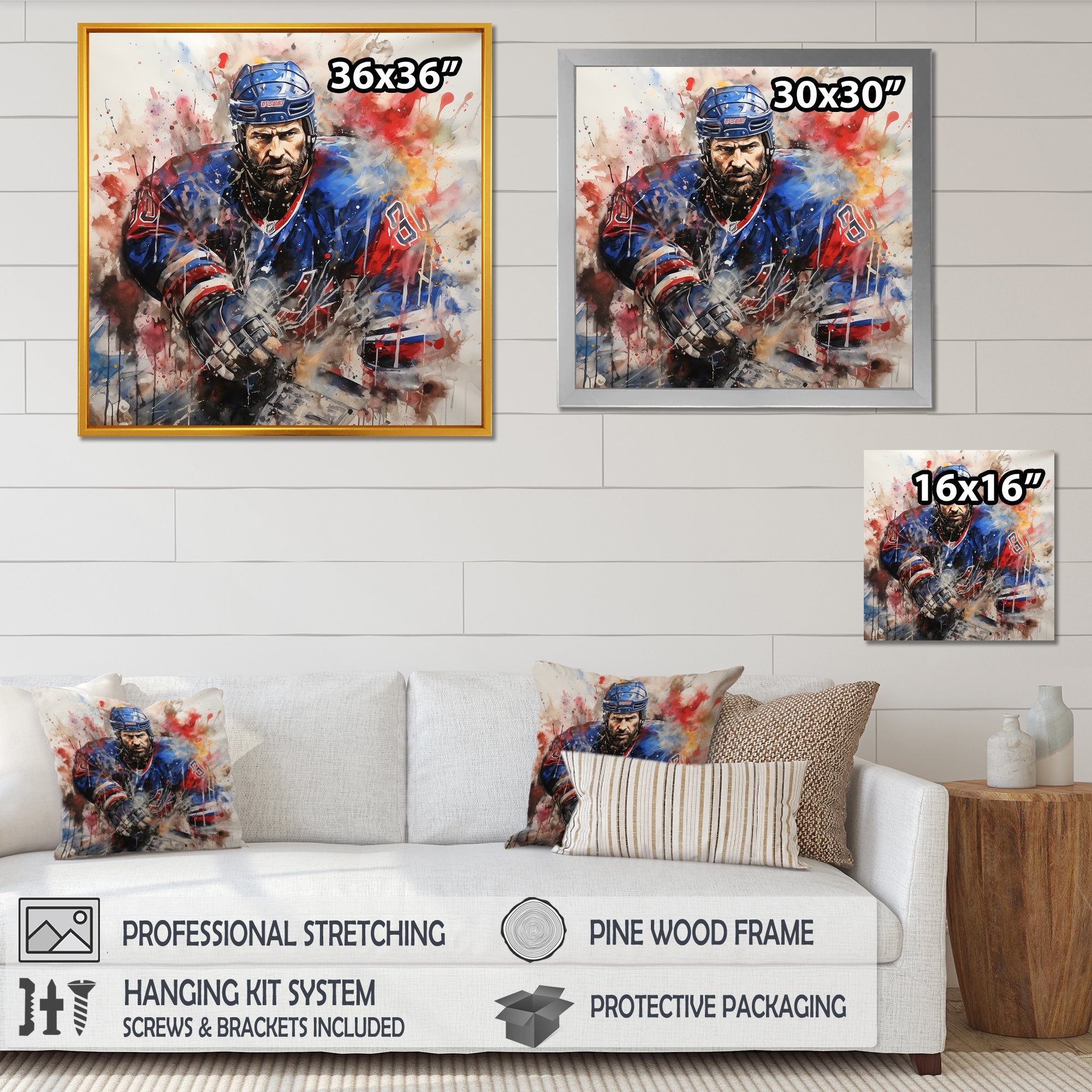 Sport Hockey Ice Chronicles I - Sport Hockey Canvas Wall Art