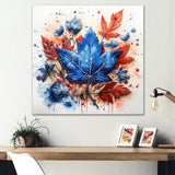 Blue And Red Toronto Maple Leaf Colors - Sport Hockey Canvas Wall Art