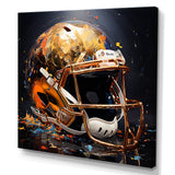 Gold American Football Helmet - Sport Football Canvas Wall Art