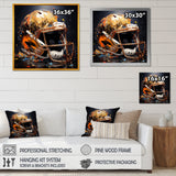 Gold American Football Helmet - Sport Football Canvas Wall Art