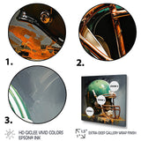 Green And Black American Football Helmet - Sport Football Canvas Wall Art