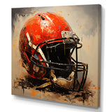 Minimalist Red Football Helmet I - Sport Football Canvas Wall Art
