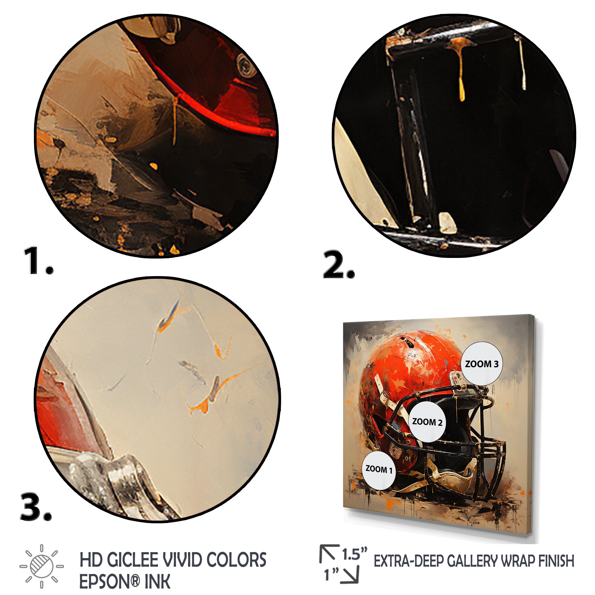 Minimalist Red Football Helmet I - Sport Football Canvas Wall Art