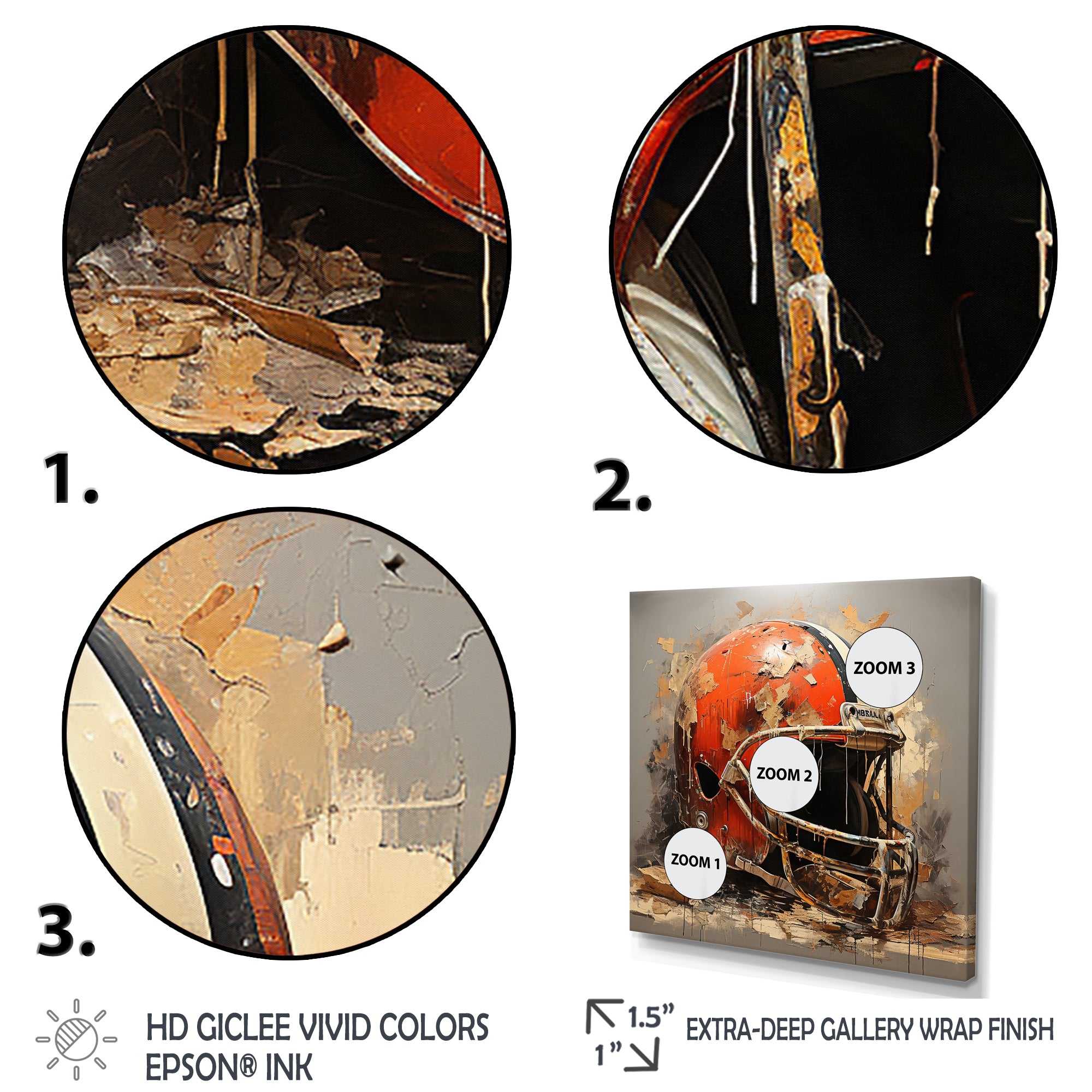 Red And Black Football Helmet - Sport Football Canvas Wall Art