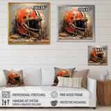 Red And Black Football Helmet - Sport Football Canvas Wall Art