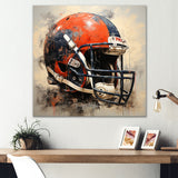 Black And Red Football Helmet - Sport Football Canvas Wall Art