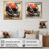 Black And Red Football Helmet - Sport Football Canvas Wall Art