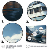 Red and white Fishing Boat in river I - Boat Fishing Canvas Wall Art