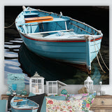 Blue and red Fishing boat expedition - Boat Fishing Canvas Wall Art