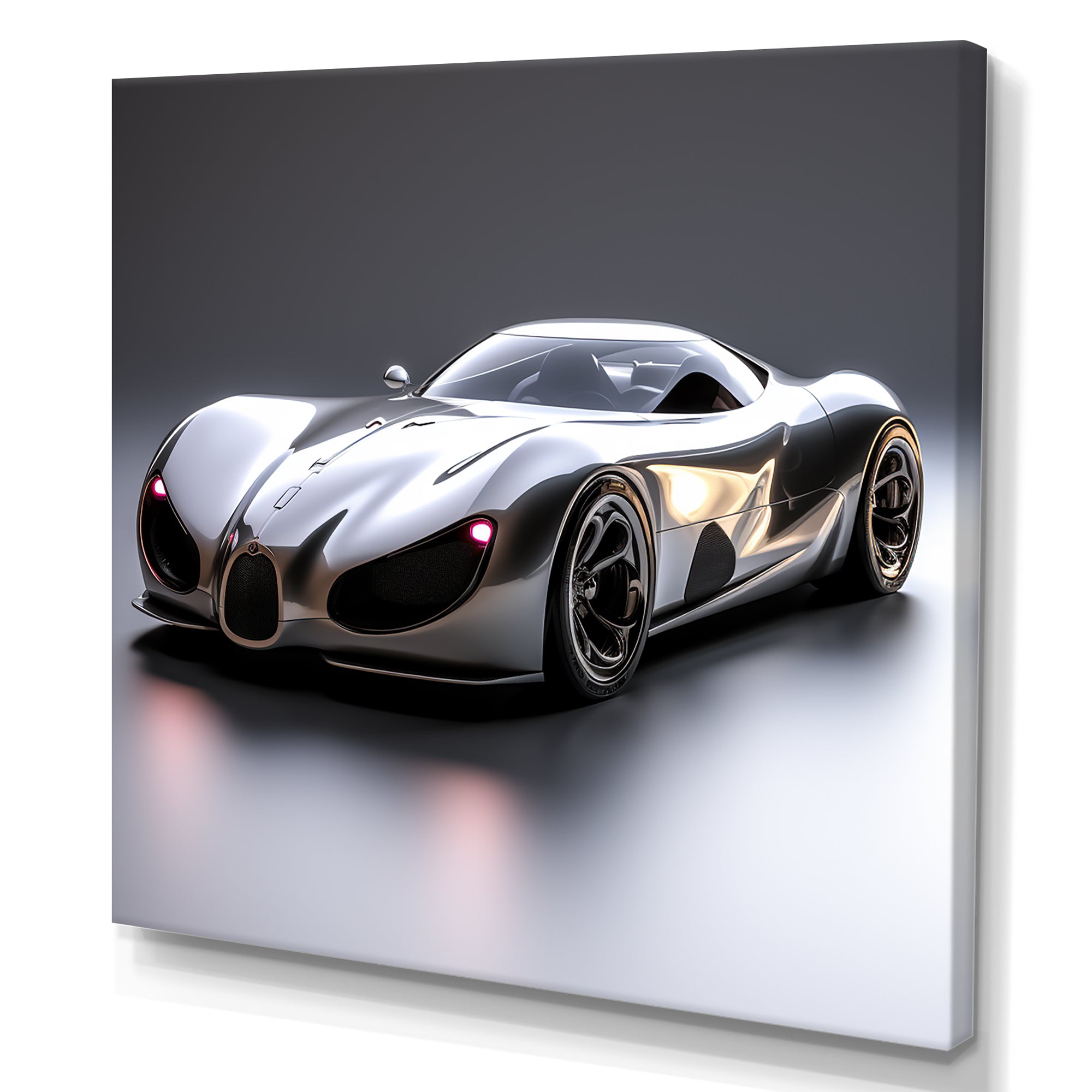 Silver Italian hyper car I - Car Exotic Canvas Wall Art