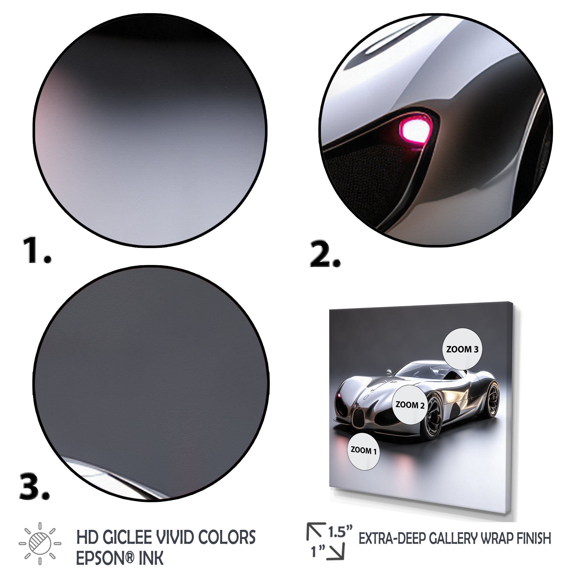 Silver Italian hyper car I - Car Exotic Canvas Wall Art