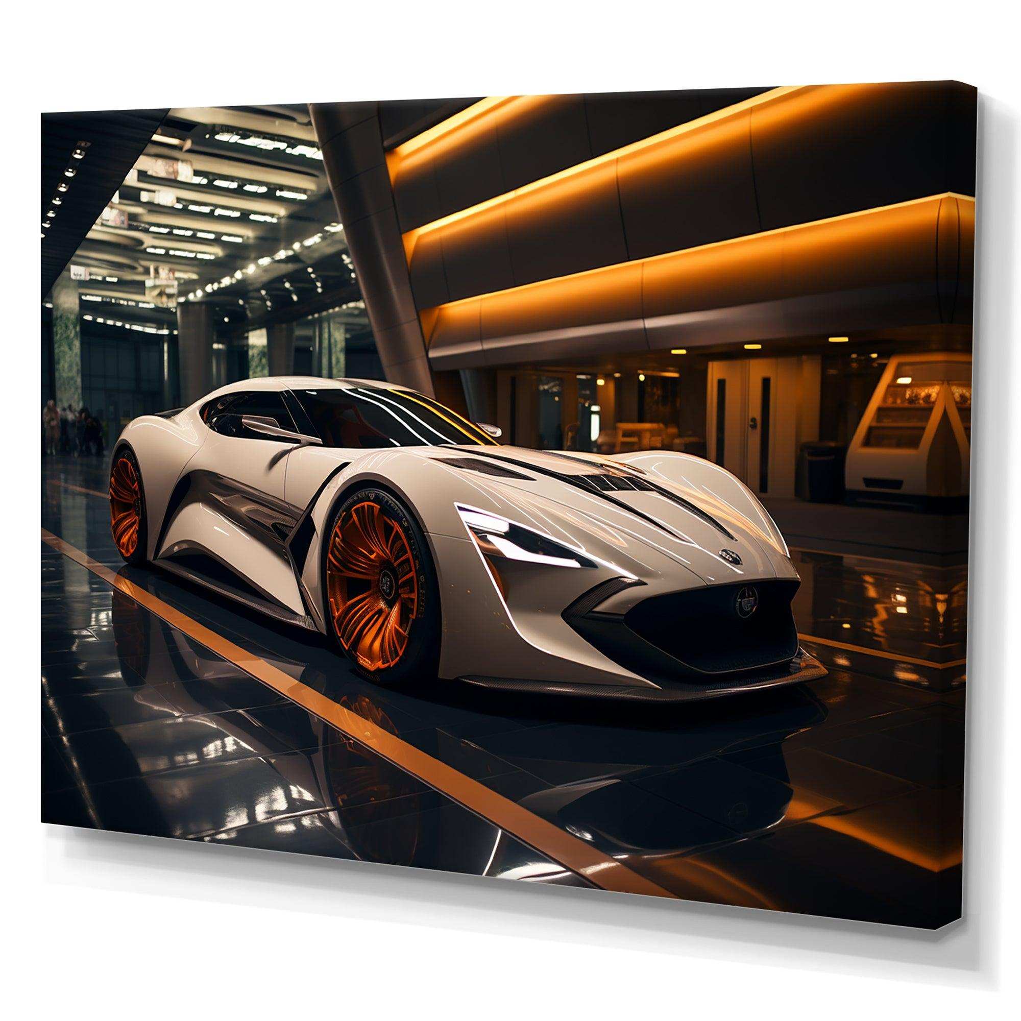 Orange and beige Exotic sportcar showcase - Transportation Canvas Wall Art