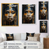 Yellow and blue African Grace Portrait of Beauty IV - Fashion Canvas Wall Art