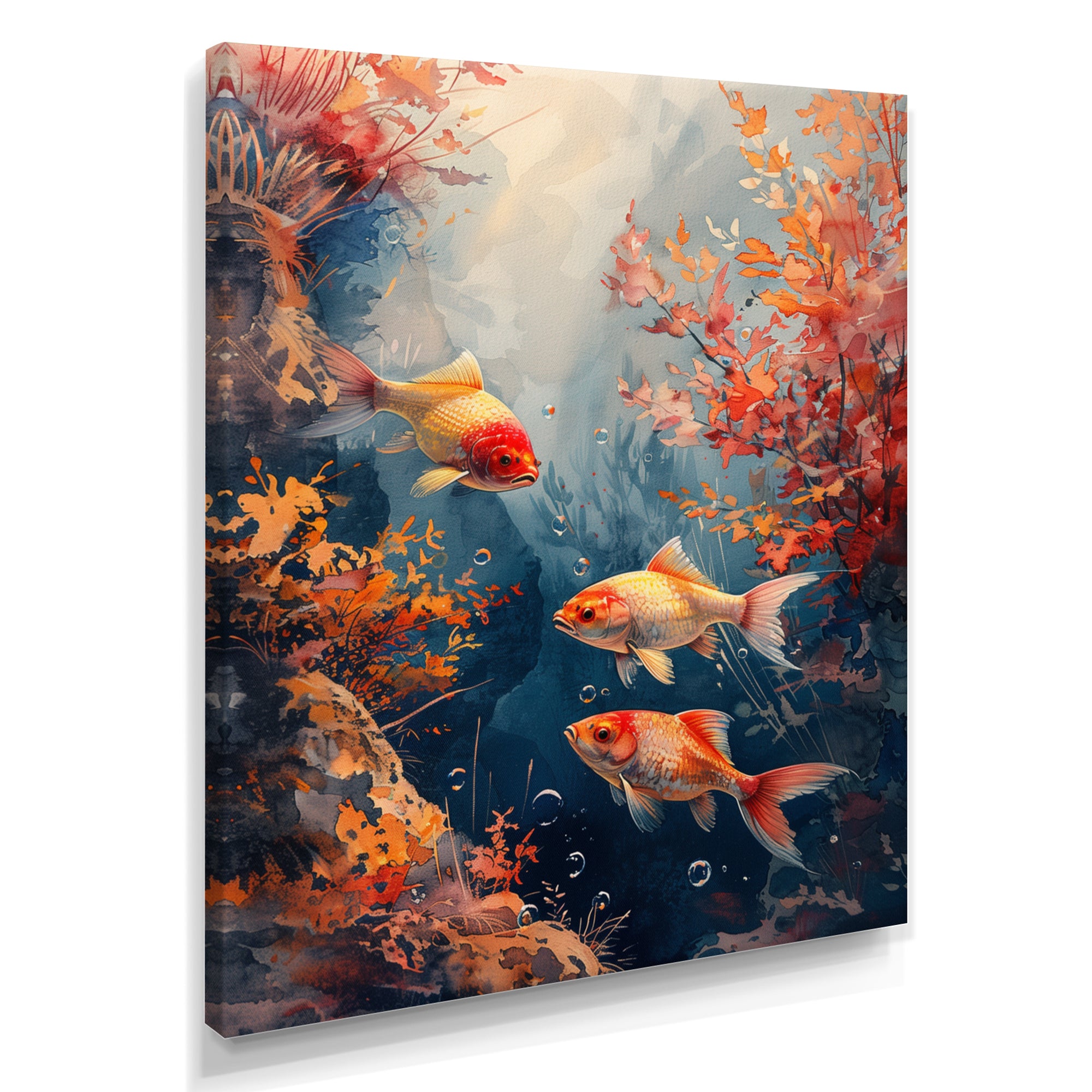 Orange Koi fish coral Marine Magic - Coral Wall Art Prints