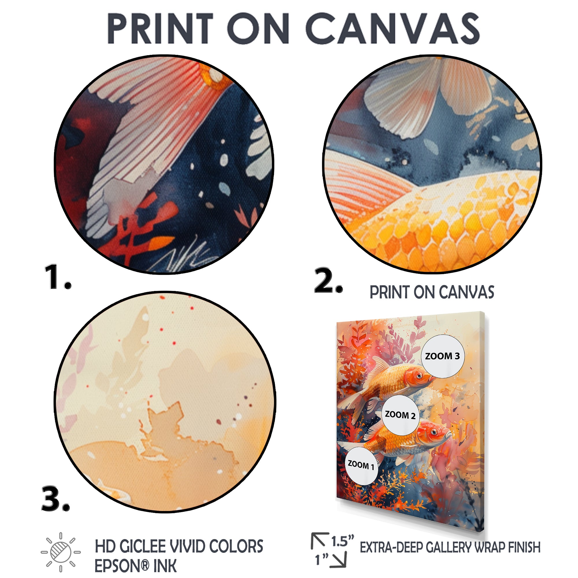 Orange coral Marine koi fish magic - Coral Wall Art Prints