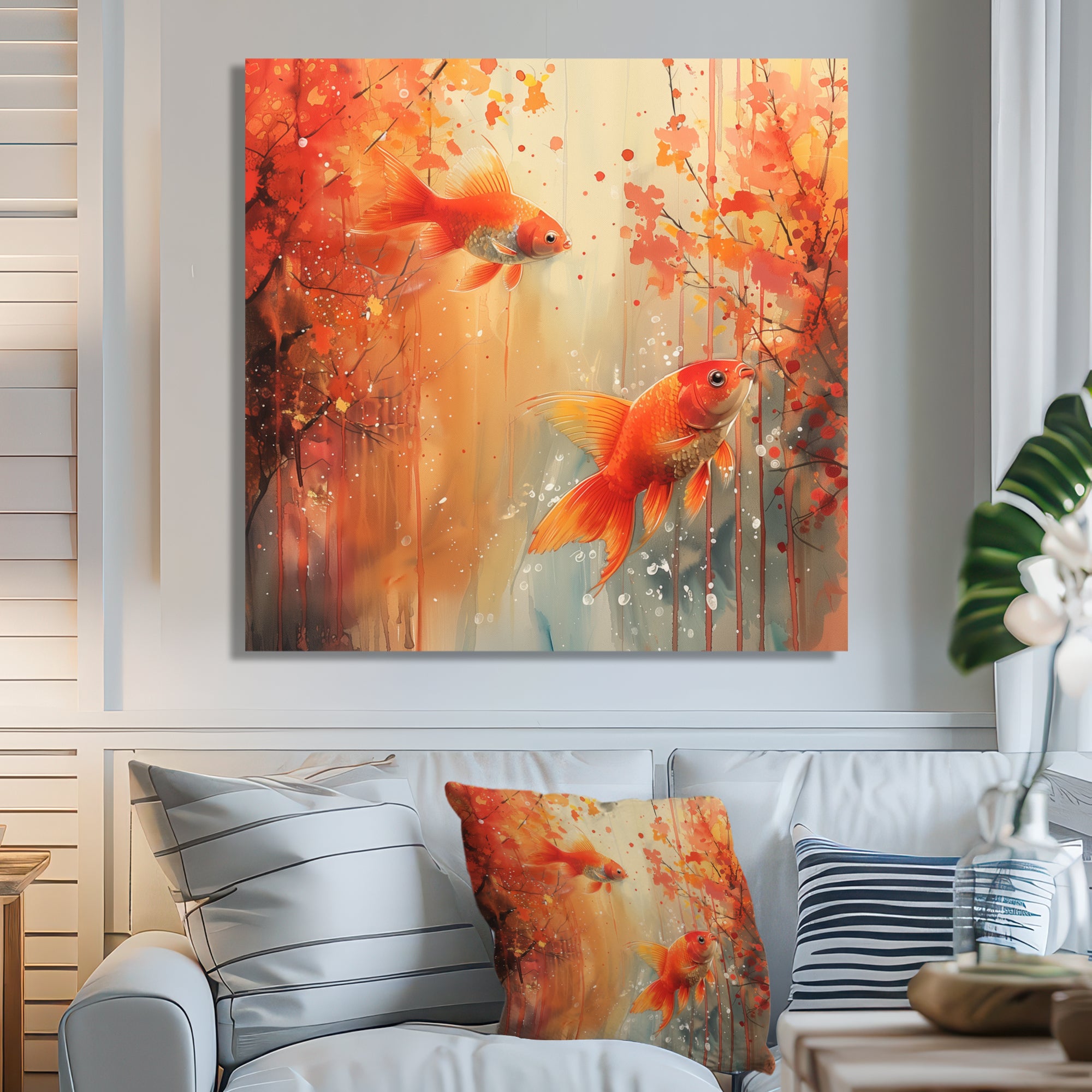 Orange coral Marine goldfish magic - Orange Coral Wall Art
