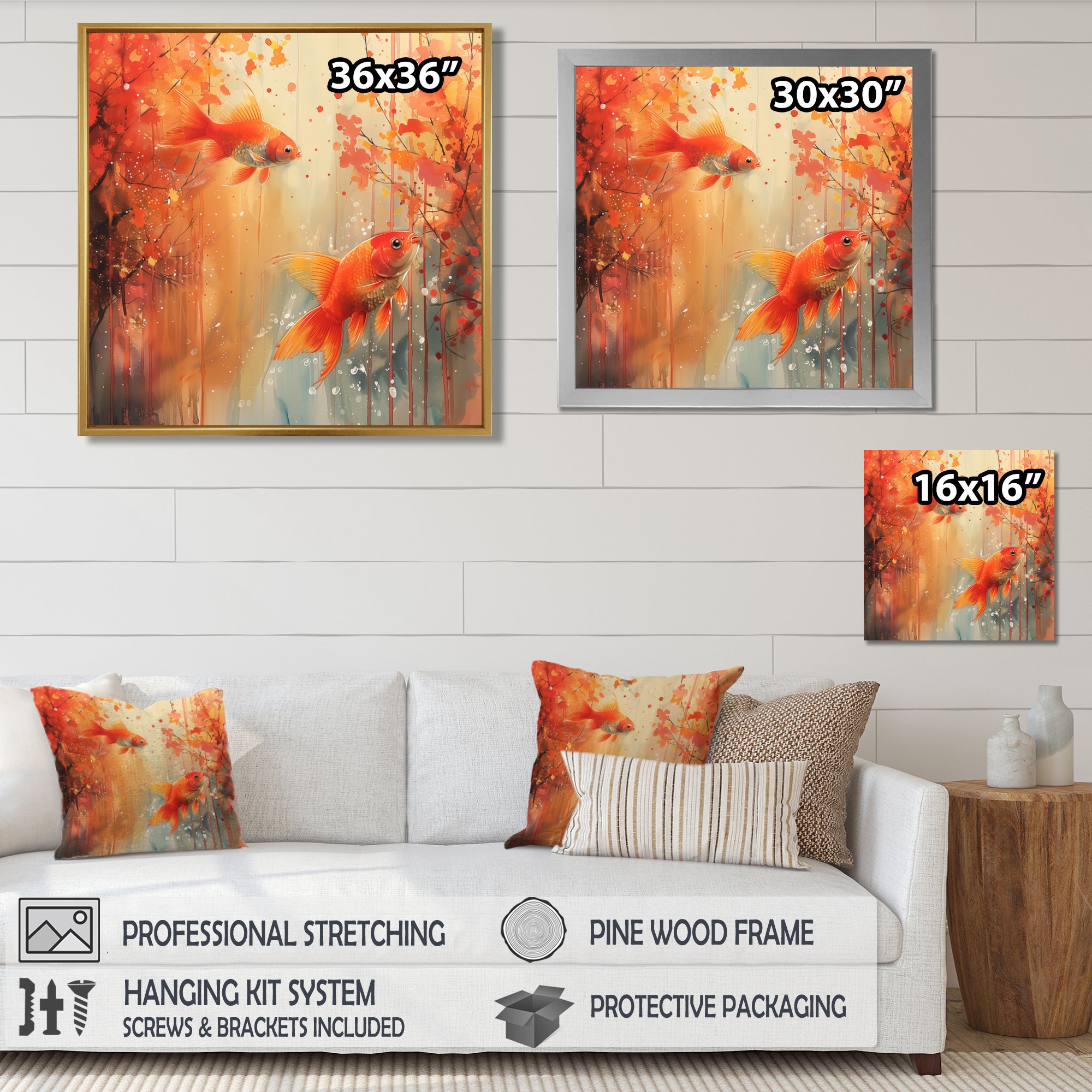 Orange coral Marine goldfish magic - Orange Coral Wall Art