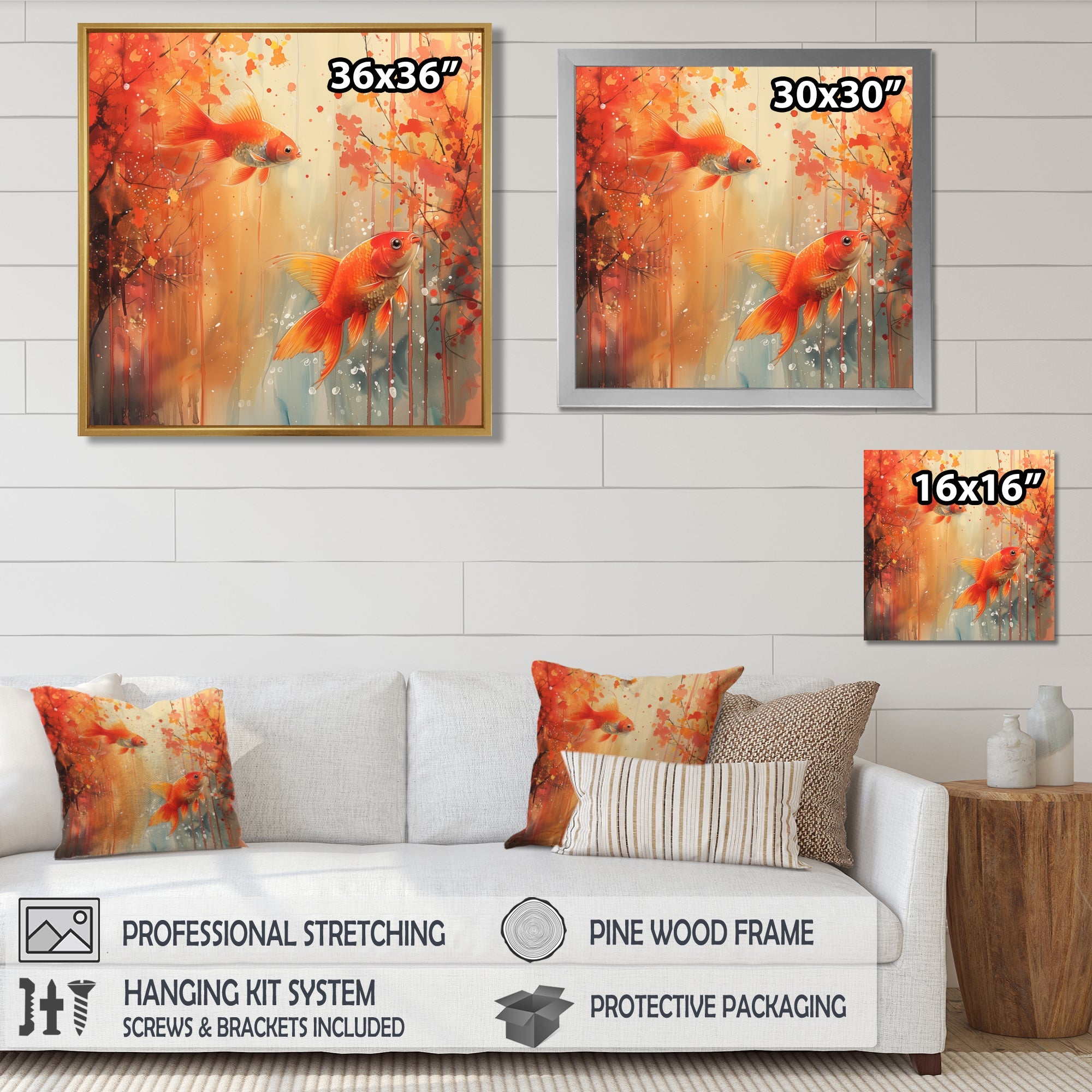 Orange coral Marine goldfish magic - Orange Coral Wall Art