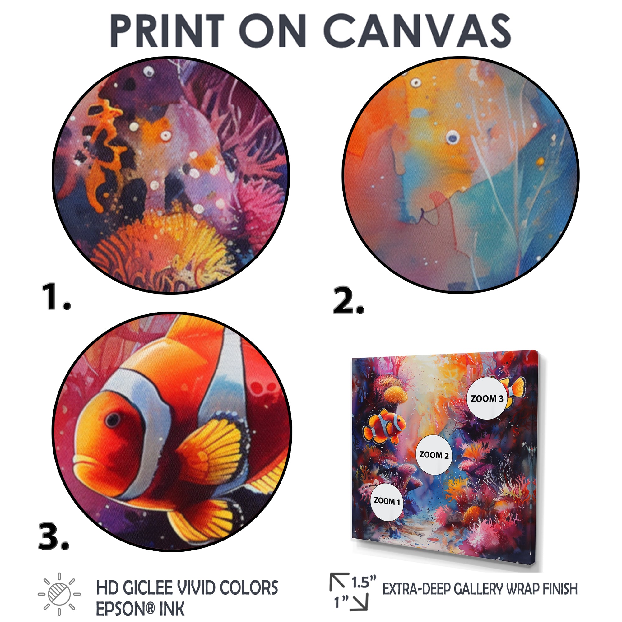 Orange pink clownfish coral Marine Majesty - Orange Coral Wall Art