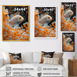 Orange white coral fish - Coral Living Room Wall Art