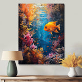 Orange blue coral Marine goldfish Marvel - Coral Canvas Wall Art