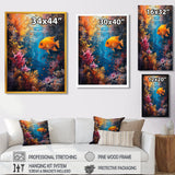 Orange blue coral Marine goldfish Marvel - Coral Canvas Wall Art