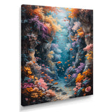Orange blue coral Marine Marvel dreams - Coral Canvas Wall Art