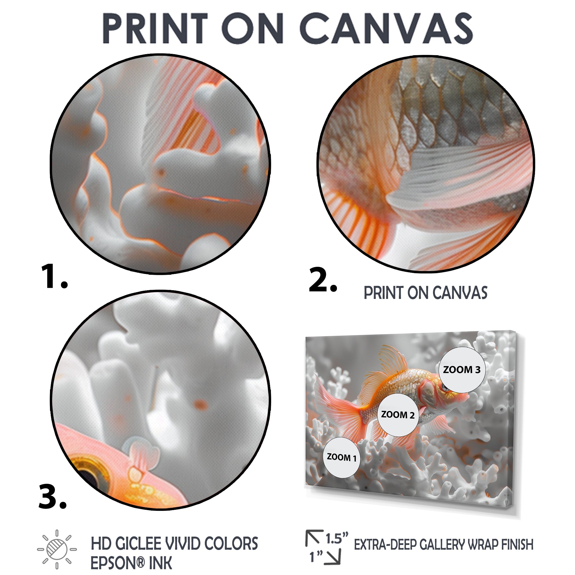 Orange white fish coral dream - Fish Wall Art Prints