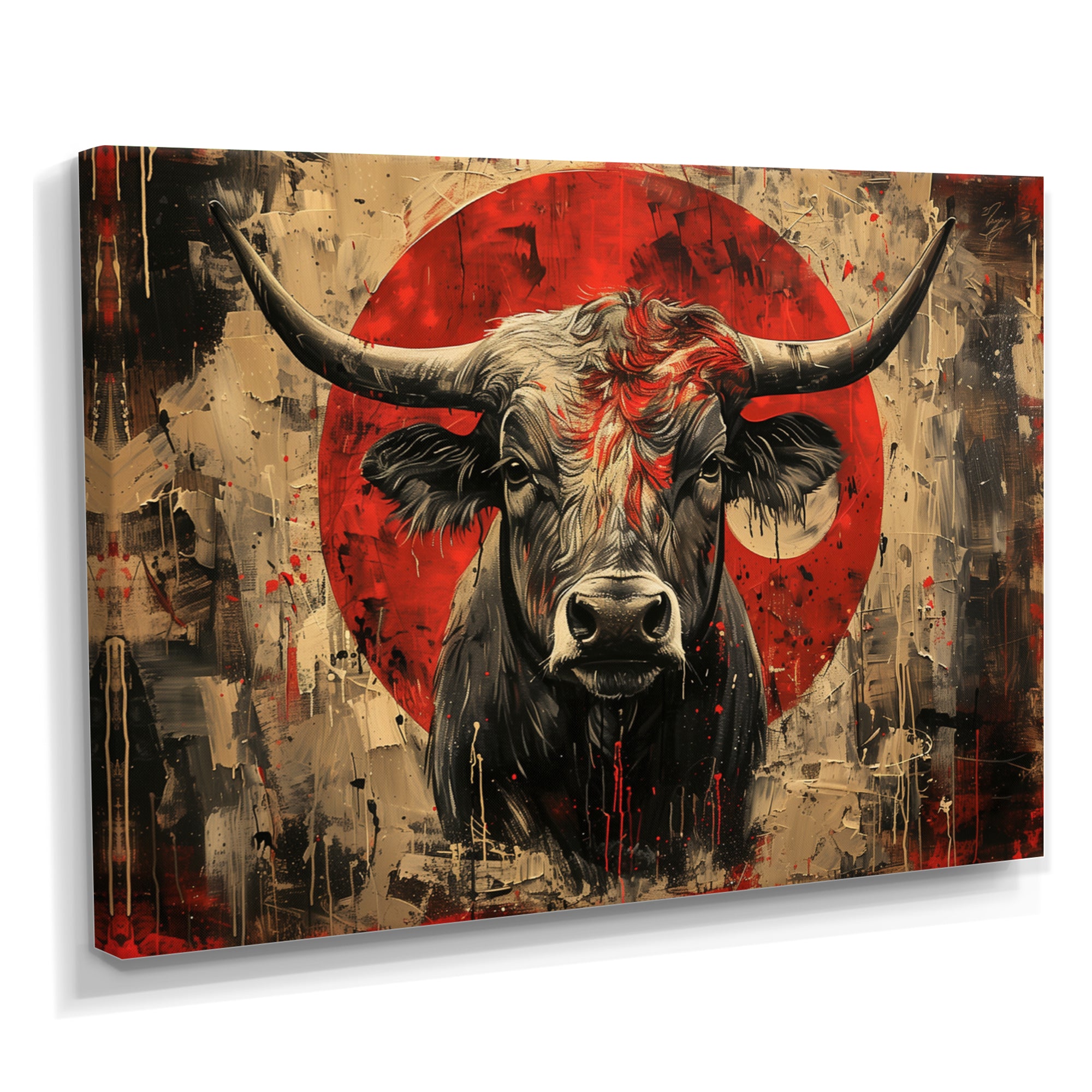 Red Taurus Astrology Bulls Courage - Taurus Wall Art Prints
