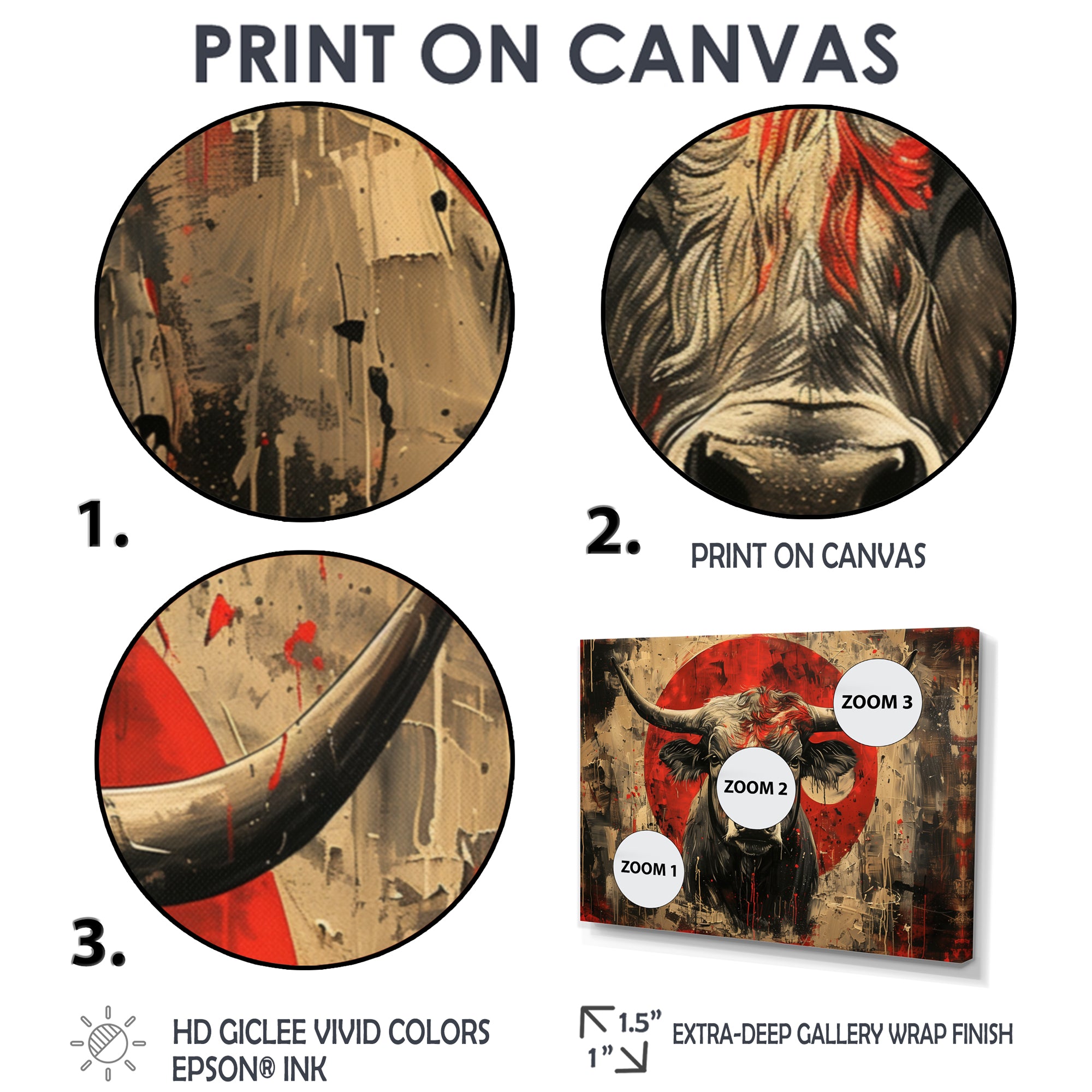 Red Taurus Astrology Bulls Courage - Taurus Wall Art Prints