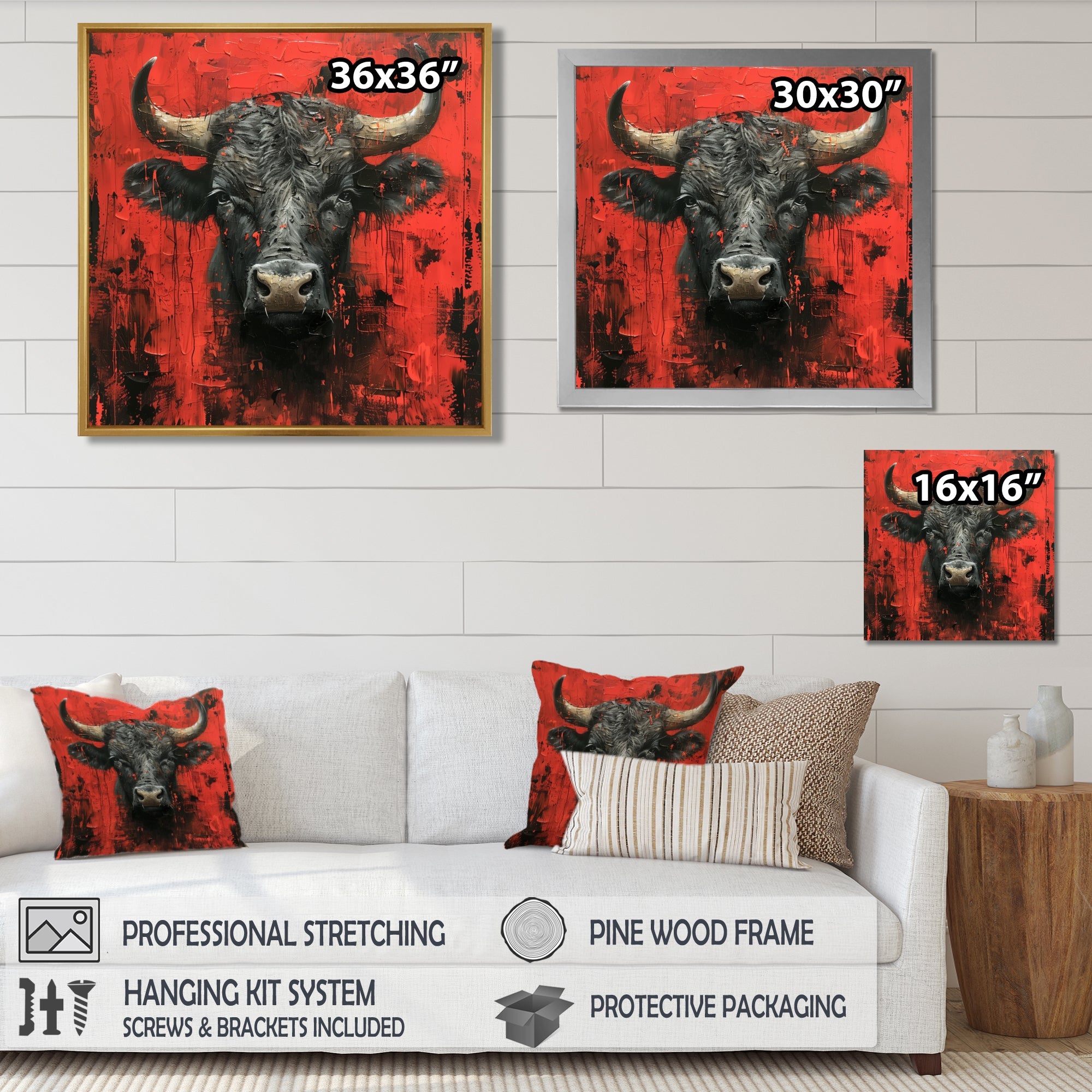 Red Taurus Astrology Bulls Resolve - Red Taurus Wall Art
